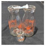 Glass Milk Bottles - Qty 3