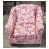 Paisley Printed Red Armchair