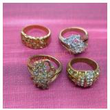 Gold Tone Ring Lot - Qty 4