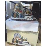 Cracker Barrel Animated Light Up Santa and Village