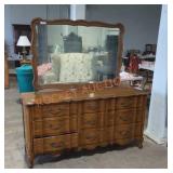 Vintage MCM Wood Dresser 63in L x 32in H x 20in D