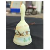 Handpainted Uranium Glass Bell
