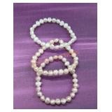 Pink Pearl Bracelets - Qty 3