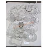 Clear Glass Dishes Lot