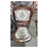 Wood Rocking Chair and Tapestry