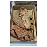 Baseball Gloves and Small Bat