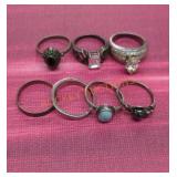 925 Stamped Ring Lot - Qty 7