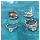 "925" Sterling Stamped Rings - Qty 4