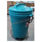 Teal Outdoor Garbage Bin