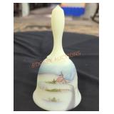 Princess House by Fenton Handpainted Uranium Bell