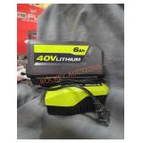 Ryobi 40v 6 ah battery and charger