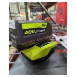 Ryobi 40v 6 ah battery and charger