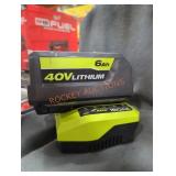 Ryobi 40v 6 ah battery and charger