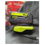 Ryobi 40v 6 ah battery and charger