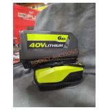 Ryobi 40v 6 ah battery and charger