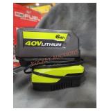 Ryobi 40v 6 ah battery and charger
