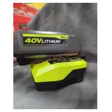 Ryobi 40v 4 ah battery and charger