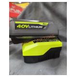 Ryobi 40v 4 ah battery and charger