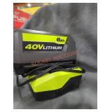 Ryobi 40v 6 ah battery and charger