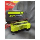 Ryobi 40v 6 ah battery and charger
