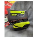 Ryobi 40v 6 ah battery and charger