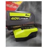 Ryobi 40v 6 ah battery and charger