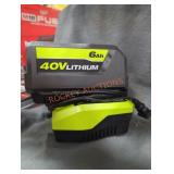 Ryobi 40v 6 ah battery and charger