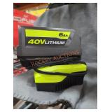 Ryobi 40v 6 ah battery and charger