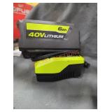 Ryobi 40v 6 ah battery and charger