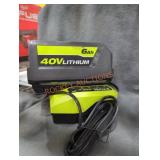Ryobi 40v 6 ah battery and charger