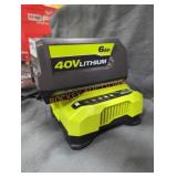 Ryobi 40v 6 ah battery and charger