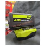 Ryobi 40v 6 ah battery and charger