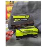 Ryobi 40v 6 ah battery and charger