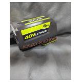 Ryobi 40v 6 ah battery and charger