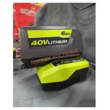 Ryobi 40v 6 ah battery and charger