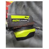 Ryobi 40v 6 ah battery and charger