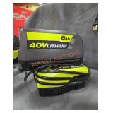 Ryobi 40v 6 ah battery and charger
