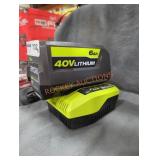 Ryobi 40v 6 ah battery and charger