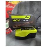 Ryobi 40v 6 ah battery and charger