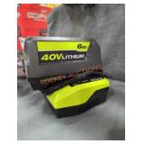 Ryobi 40v 6 ah battery and charger