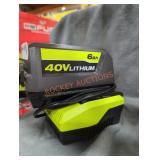 Ryobi 40v 6 ah battery and charger