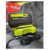 Ryobi 40v 6 ah battery and charger