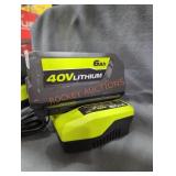 Ryobi 40v 6 ah battery and charger
