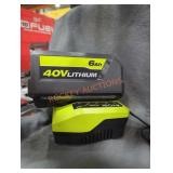Ryobi 40v 6 ah battery and charger