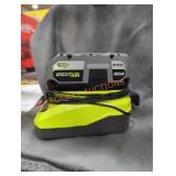 Ryobi 18v 4 ah battery and charger