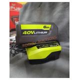Ryobi 40v 6 ah battery and charger