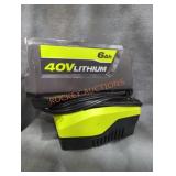 Ryobi 40v 6 ah battery and charger