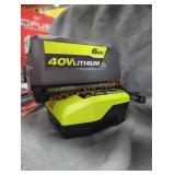 Ryobi 40v 6 ah battery and charger