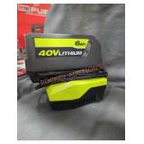 Ryobi 40v 6 ah battery and charger