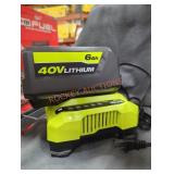 Ryobi 40v 6 ah battery and charger